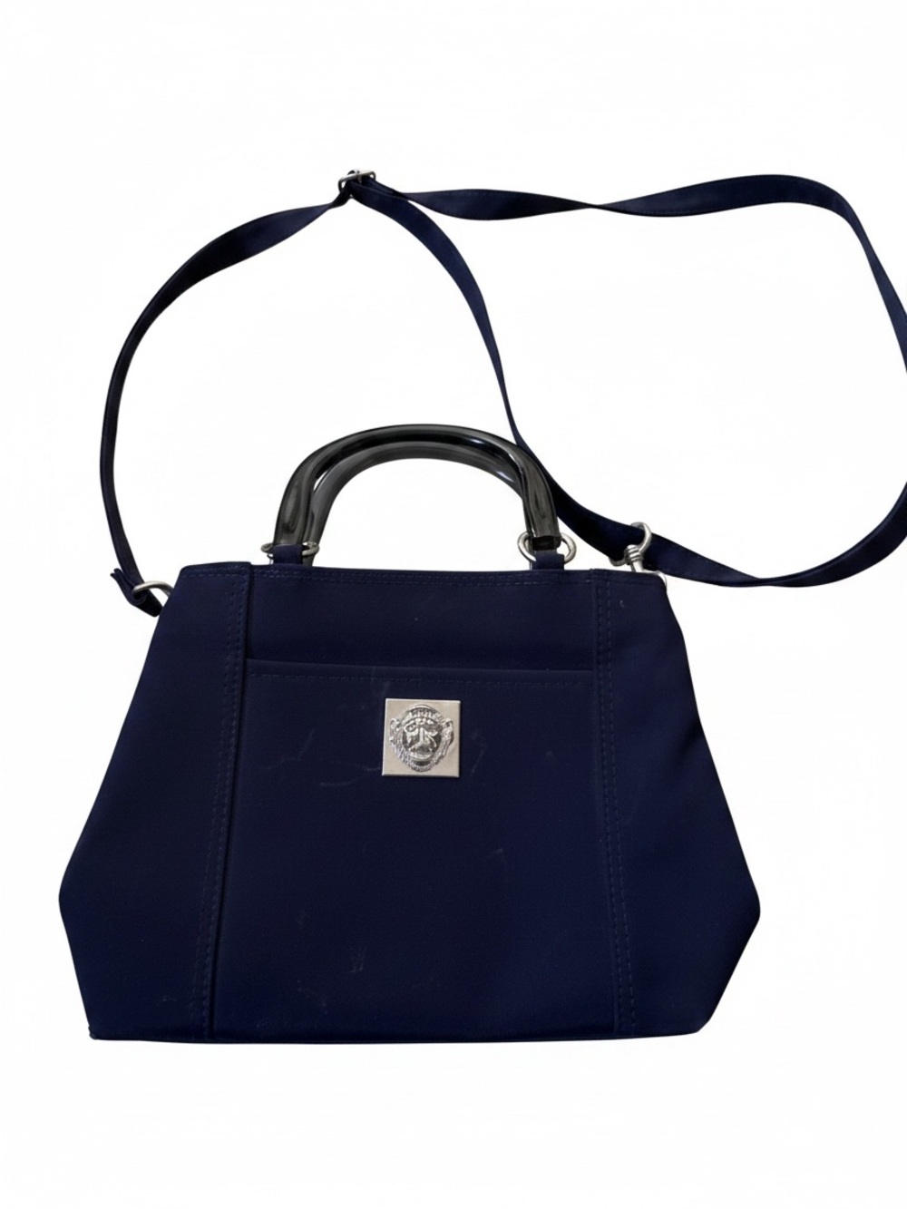 Anne Klein Navy Blue Structured Shoulder Handbag